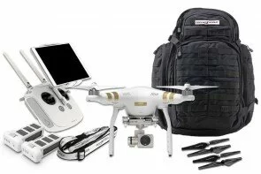 DJI Phantom 3 Professional Kit with Black Backpack, Extra Battery & Carbon Fiber Props