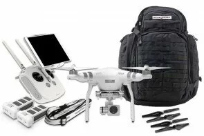 DJI Phantom 3 Advanced Bundle Black Backpack, Extra Battery & Carbon Fiber Props