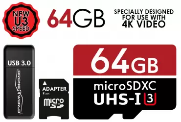 64GB High-Performance microSDHC 633x Class 10 UHS-I/U3 (Up to 95MB/s Read) Memory Card w/ USB 3.0 Reader