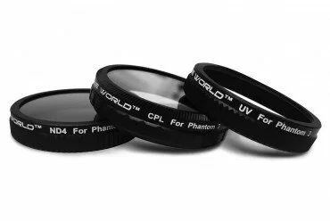 Phantom 3 Lens Filter 3 Pack (Circular Polarizer, 2-stop ND, and UV)