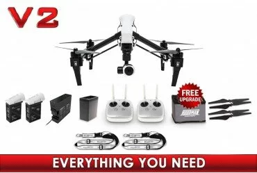 DJI Inspire 1 v2.0 DW Everything You Need Kit (Dual Remote) w/ Case, Sunshade, 2xTB47 Batteries & Heater
