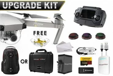  DJI Mavic PRO Platinum UPGRADE COMBO w/ Remote, Hard Case or Backpack, Battery, Lens Filters, 64gb+16gb MicroSD, Sunshade, Battery Bank, iPhone Cable, Lanyard & FREE Mini Drone