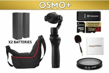 DJI Osmo+ (Plus Zoom) Bundle Kit with Extra Battery, Water Resistent Case, Basic Mic, 32GB Card, Lens Filter, etc