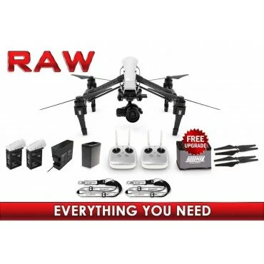 Inspire 1 RAW DW Everything You Need Kit (Dual Remote) X5R Bundle w/ Case, Sunshade, 16GB & 2xTB47 Batteries w/ Heater