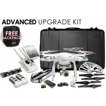 Phantom 3 Advanced Upgrade Kit Bundle w/ Case, 2 Batteries, Triple Charger, Prop Guards, Filters, 32GB Card & More