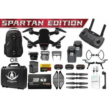 DJI Spark Spartan Kit w/ Backpack or Hardcase, Battery + Thor Charger, Sunshade, Lens Filters, Carbon Fiber Wrap & More