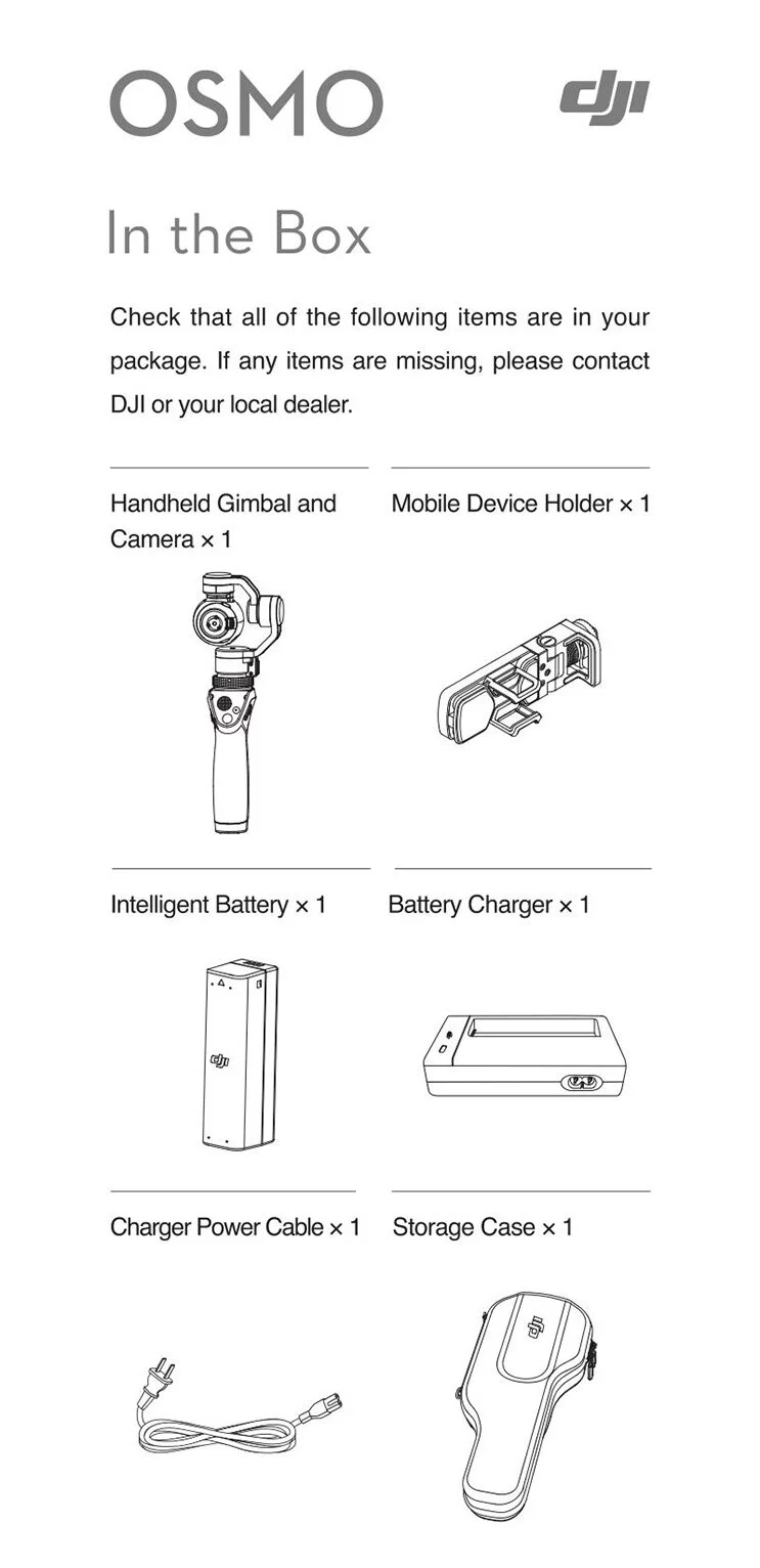 DJI Osmo Whats included in the Box